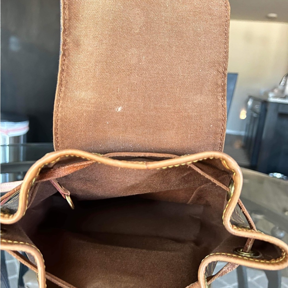Mini Lv Backpack 100% Authentic. Leather Canvas I… - image 4